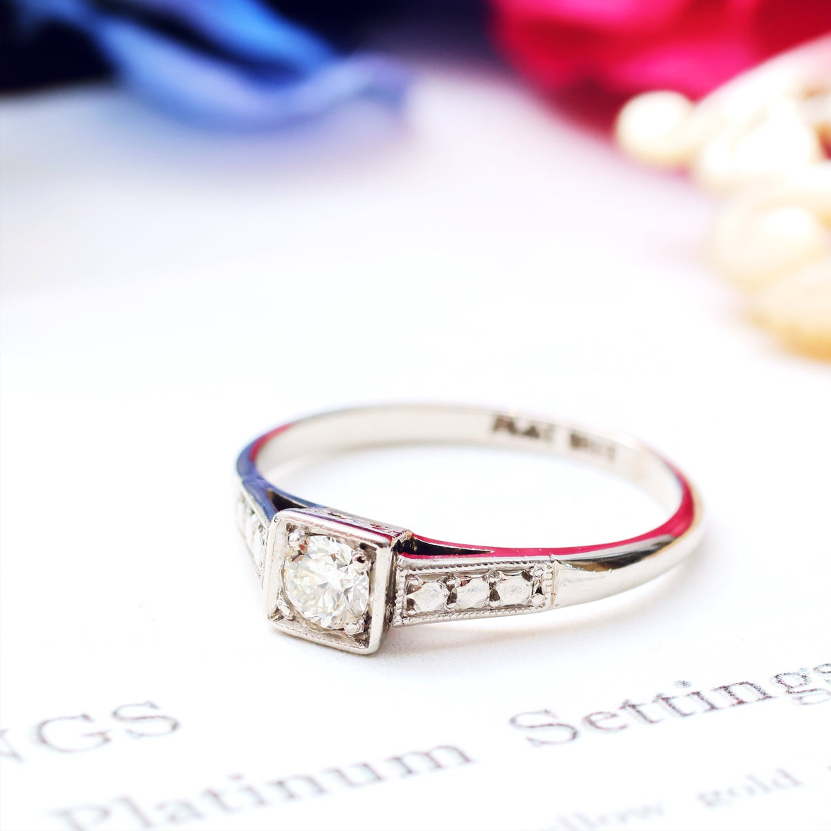Circa 1950's Diamond Solitaire Engagement Ring