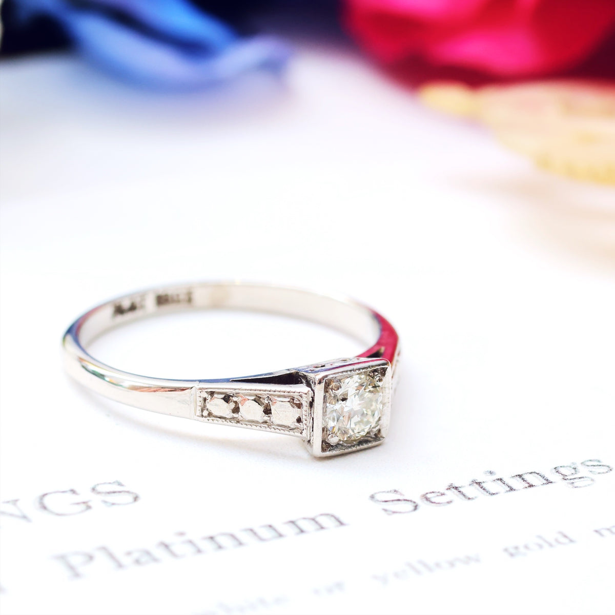 Circa 1950's Diamond Solitaire Engagement Ring