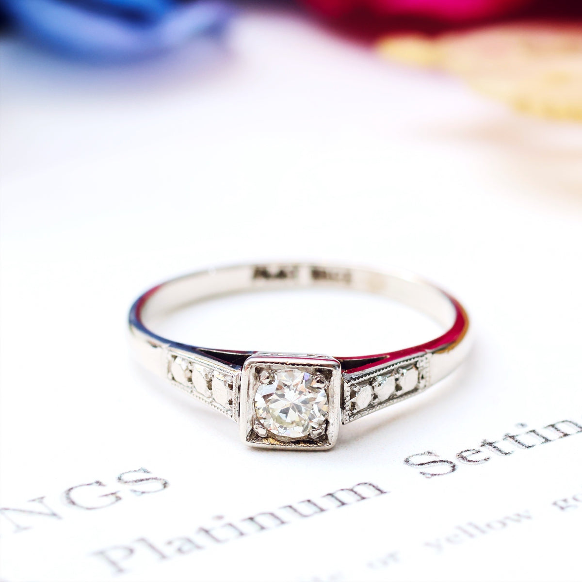Circa 1950's Diamond Solitaire Engagement Ring