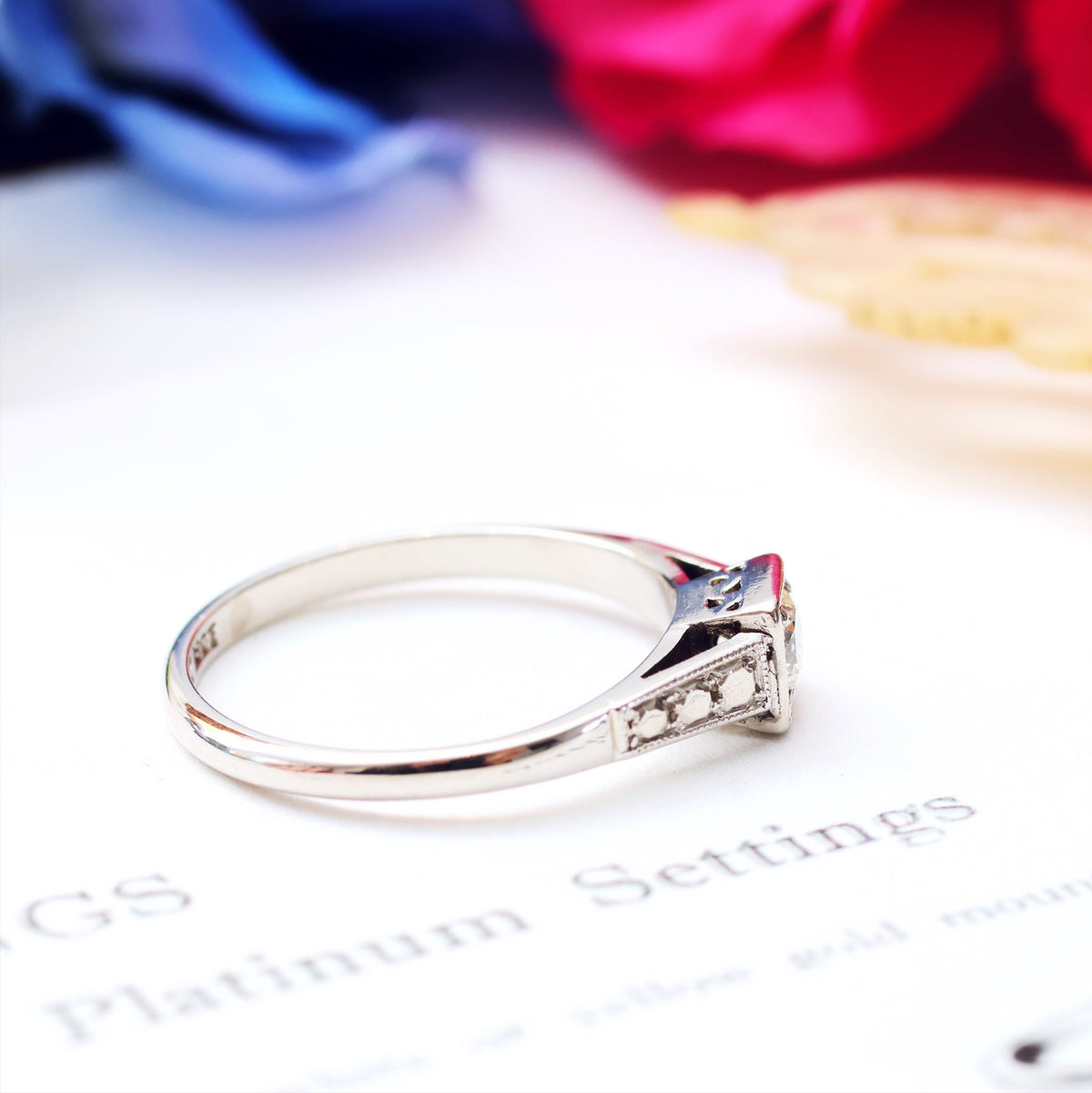 Circa 1950's Diamond Solitaire Engagement Ring