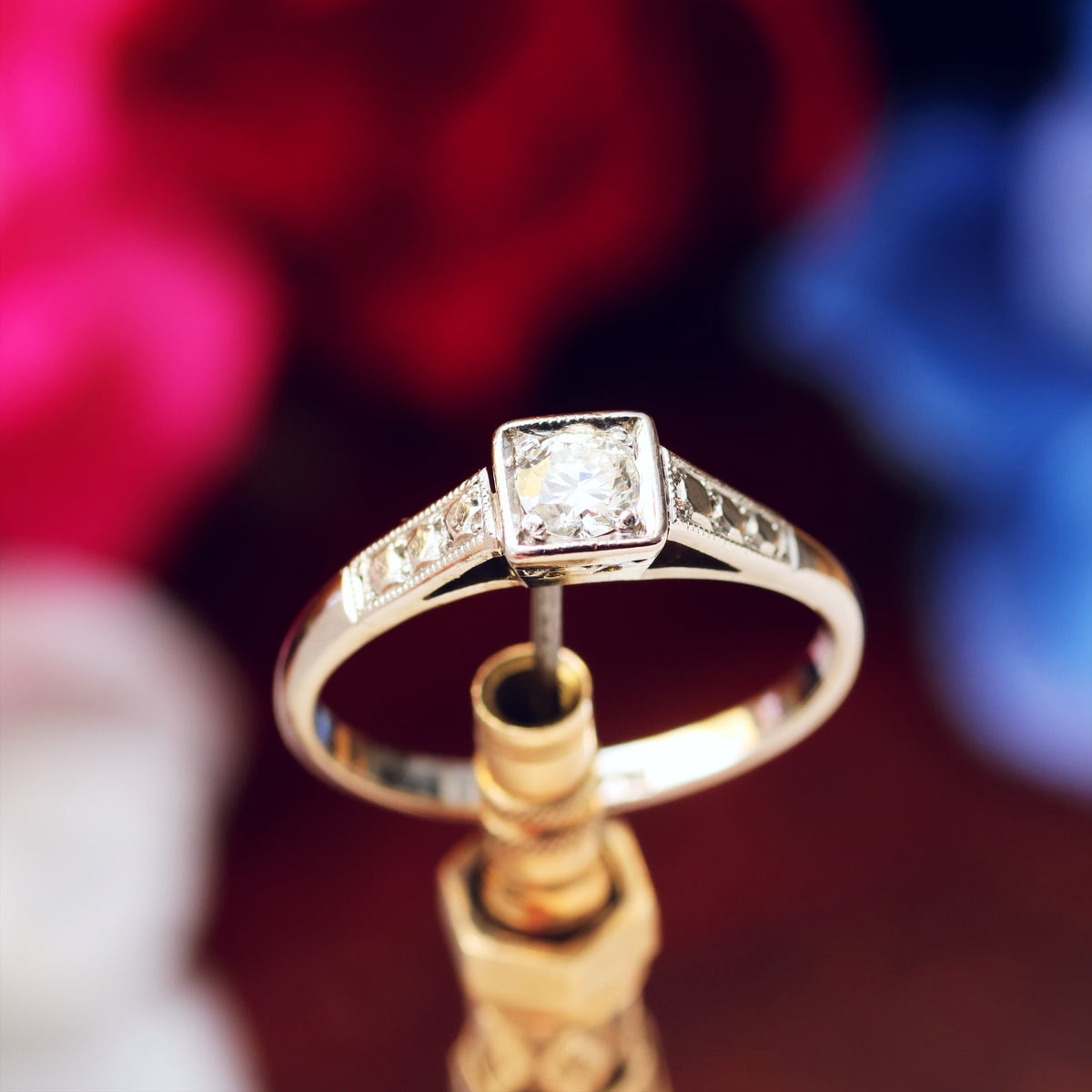 Circa 1950's Diamond Solitaire Engagement Ring