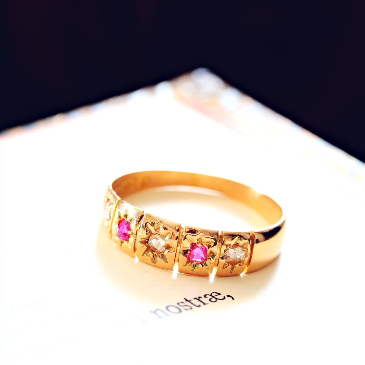 Antique Gold Ruby & Diamond Ring