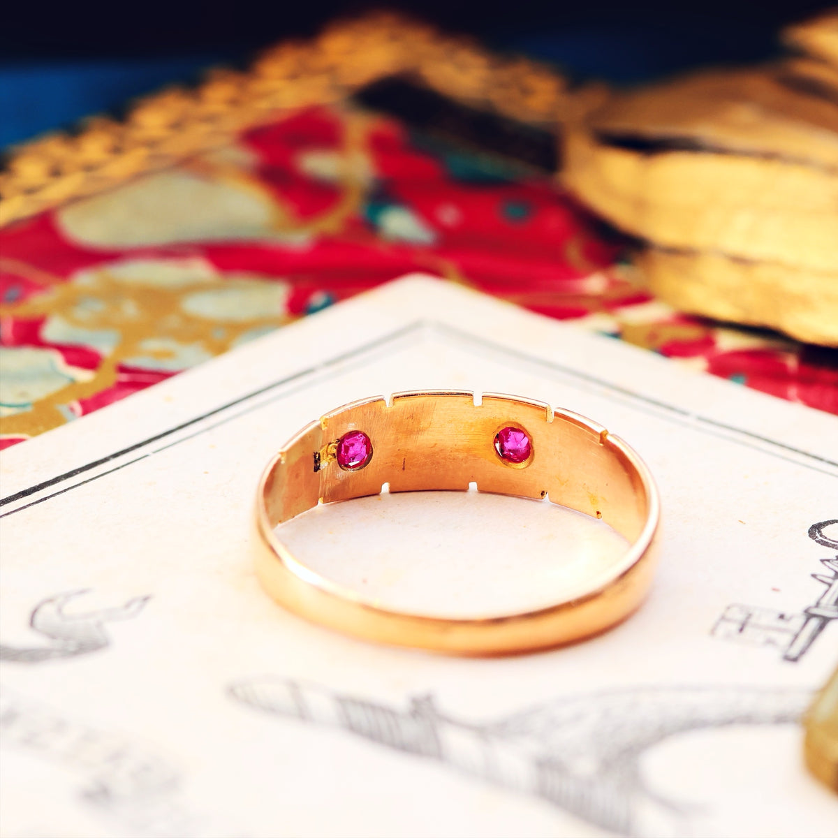 Antique Date 1922 Star set Ruby & Diamond Ring