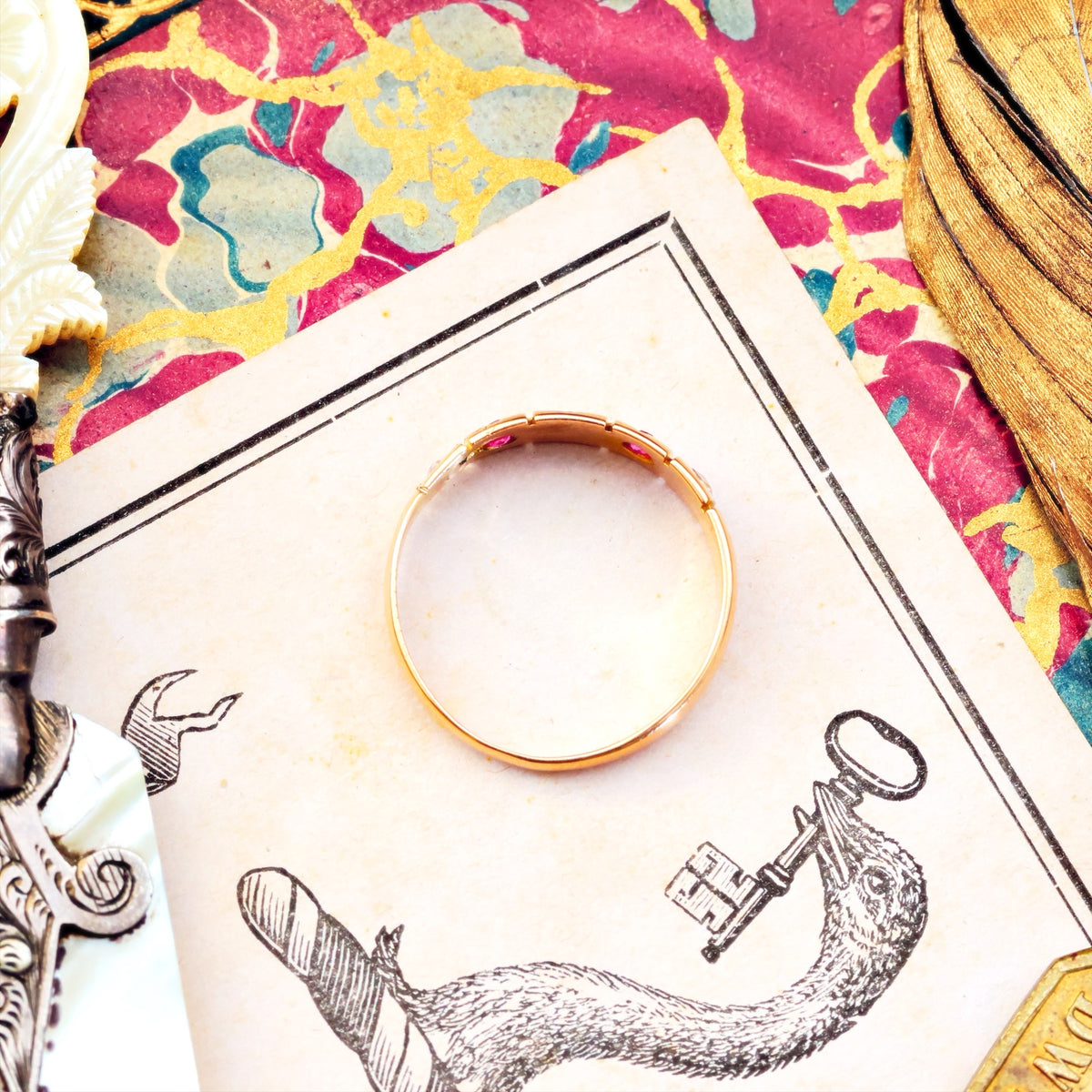 Antique Date 1922 Star set Ruby & Diamond Ring