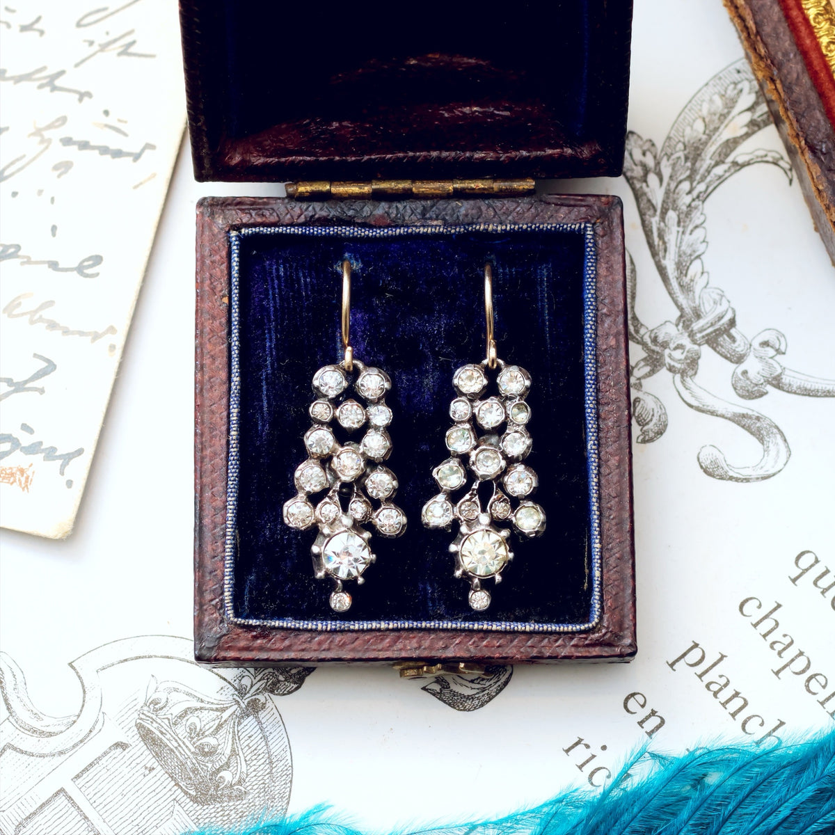 Vintage Georgian Revival Paste Earrings