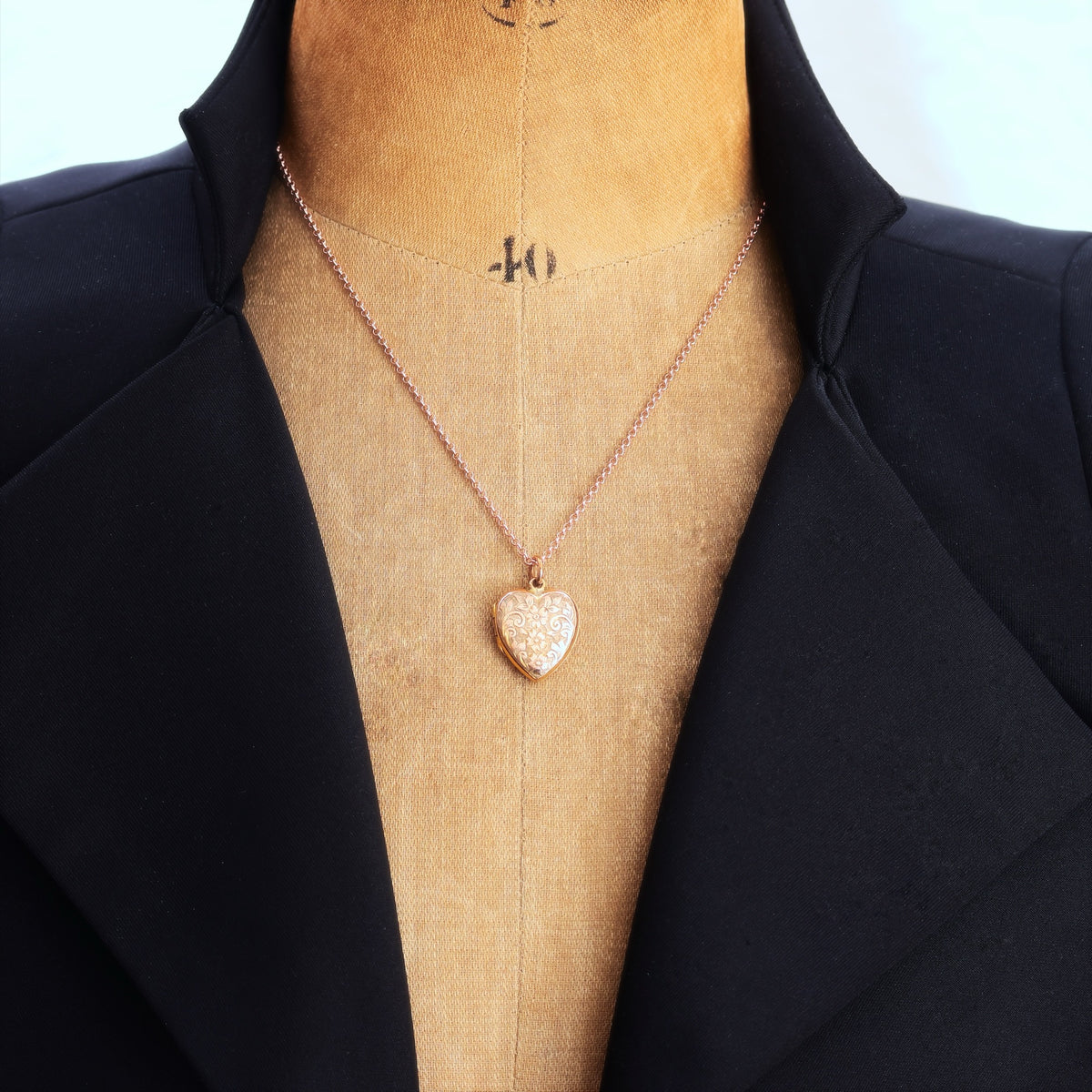 Antique 'Roses for Love' Heart Shaped Locket