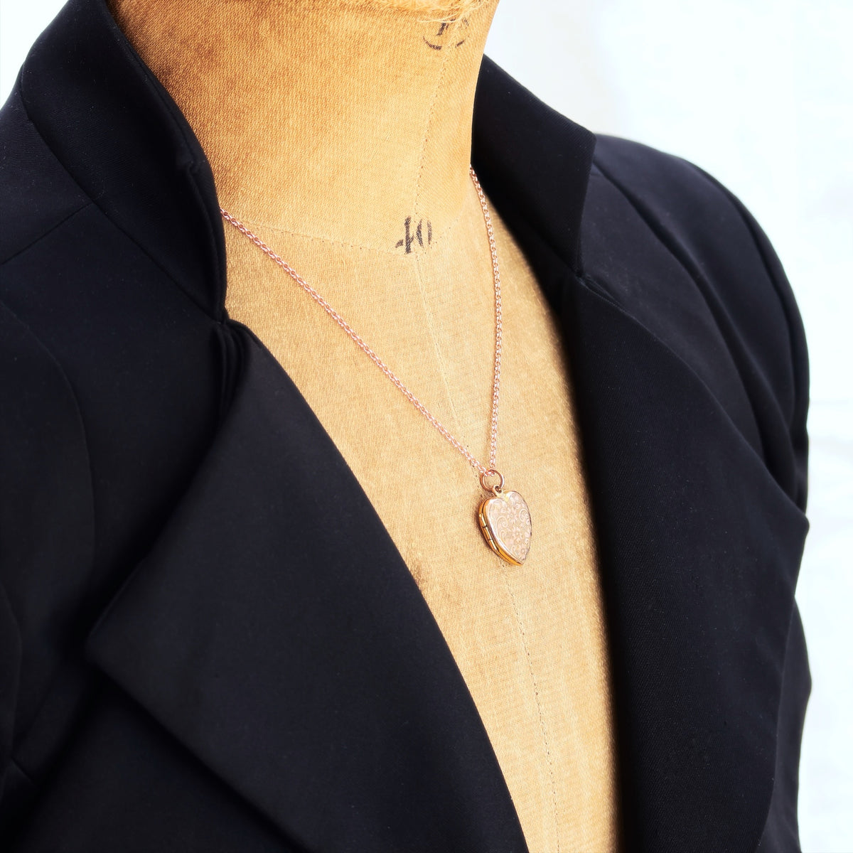 Antique 'Roses for Love' Heart Shaped Locket