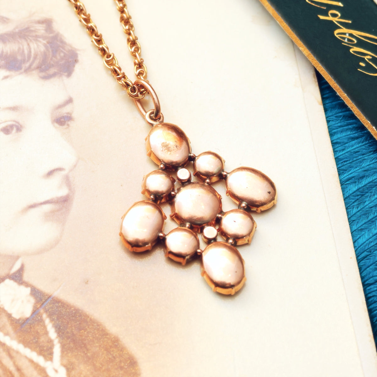 Fiery Antique Georgian Revival Foiled Garnet Pendant