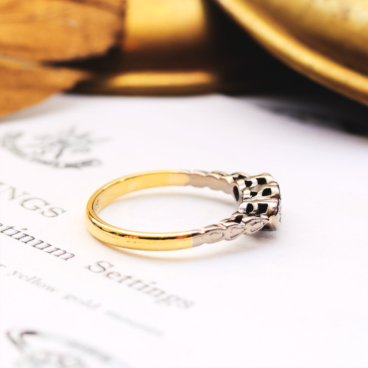Lovesome Vintage Hearts Diamond Trilogy Engagement Ring