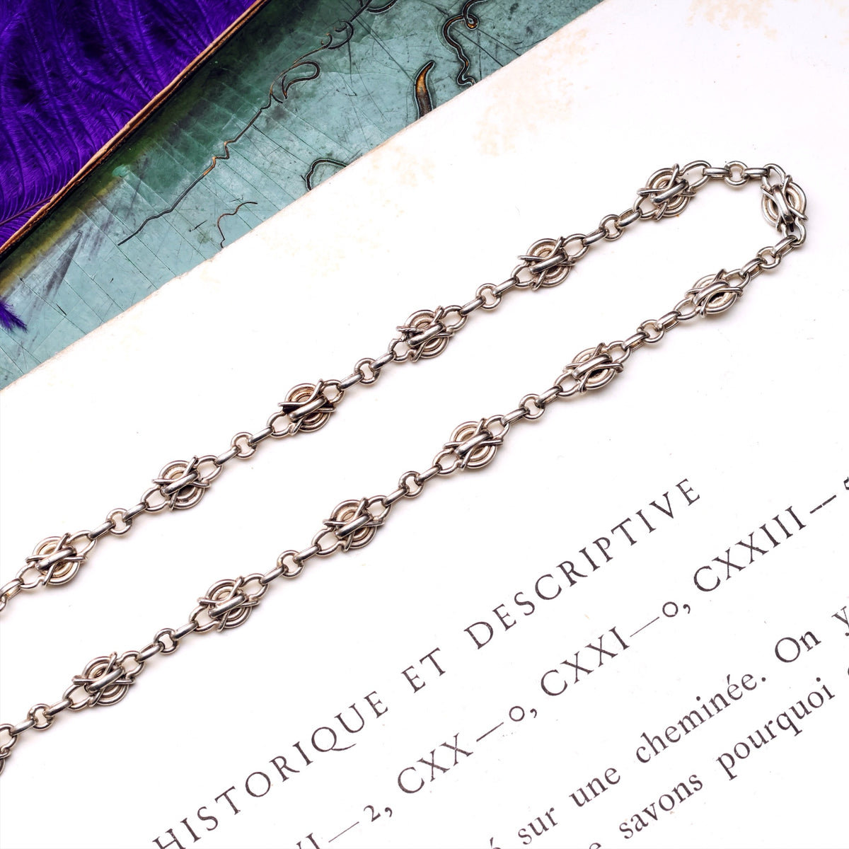 Gorgeous Handmade Antique French Silver Chain