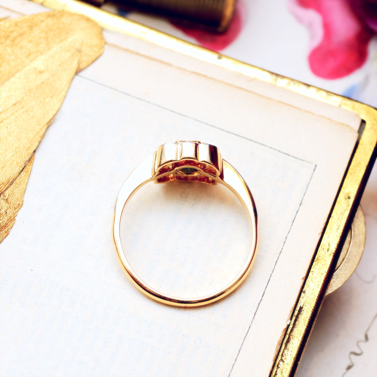 Vintage Perfection! Emerald & Diamond Engagement Ring