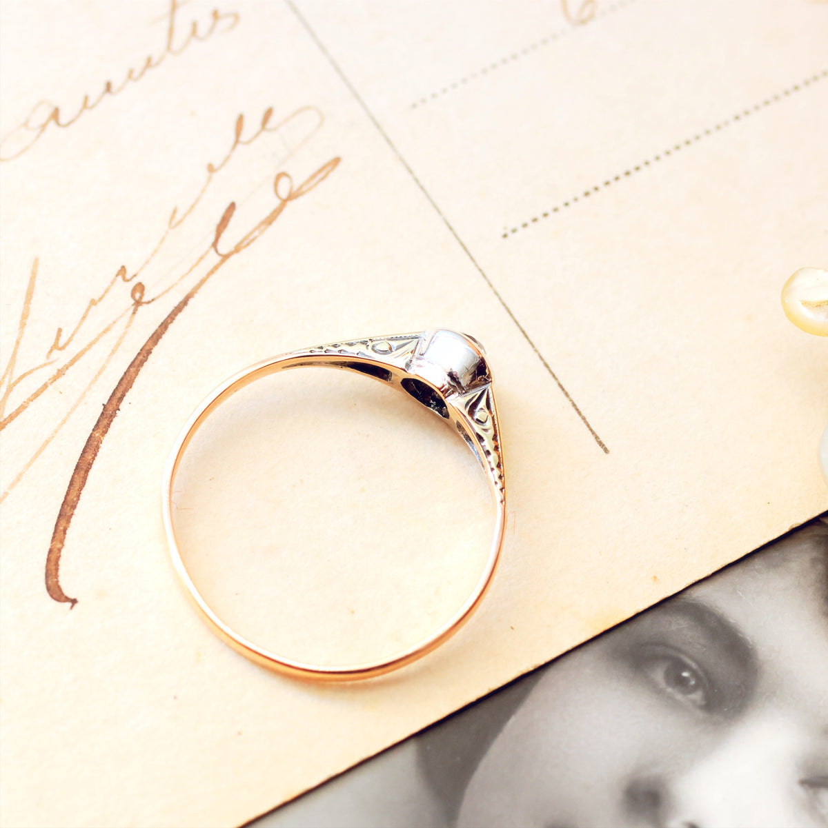 Petite Pretty! Vintage Recycled Diamond Engagement Ring