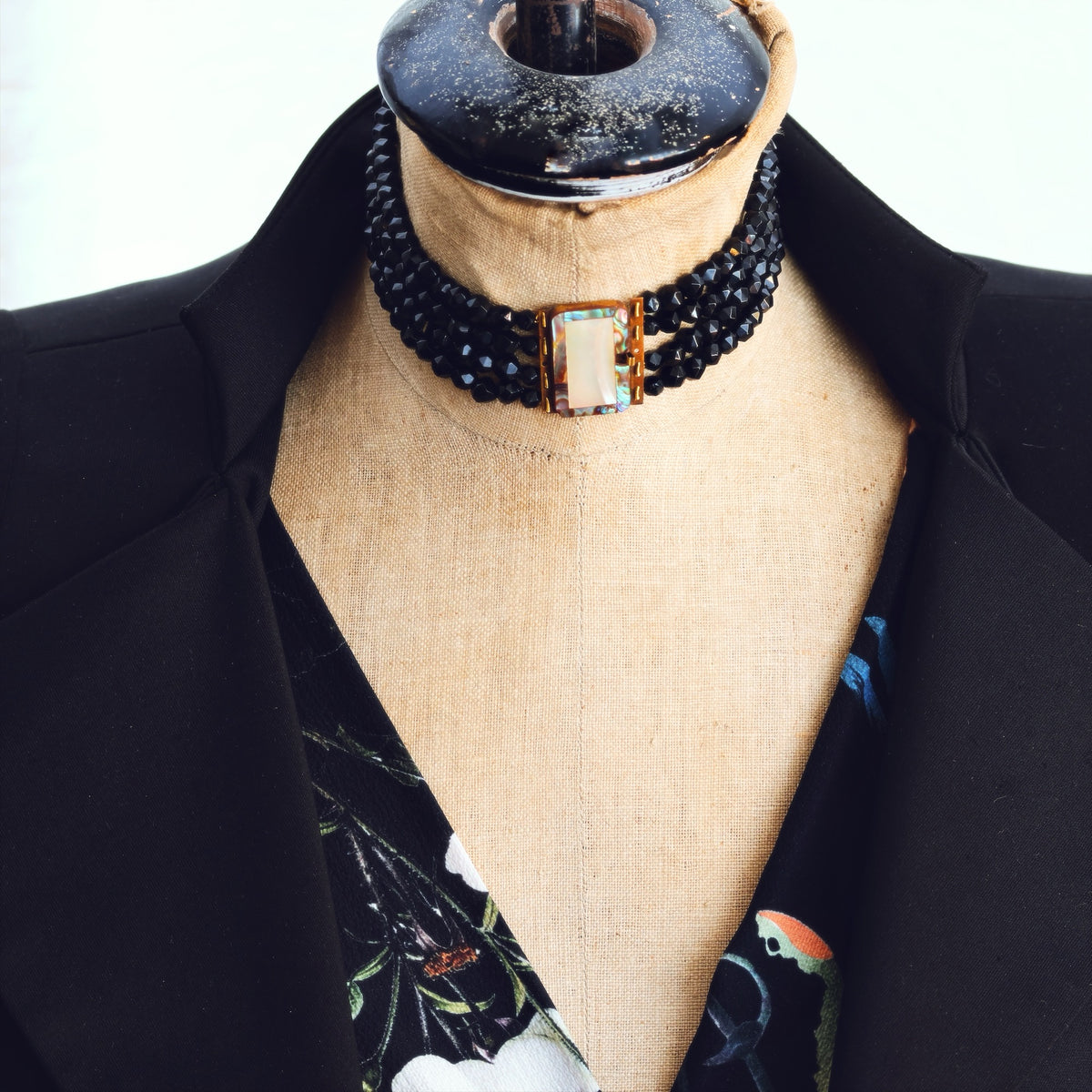 Georgian Gothic! Scarce Whitby Jet Choker Necklace