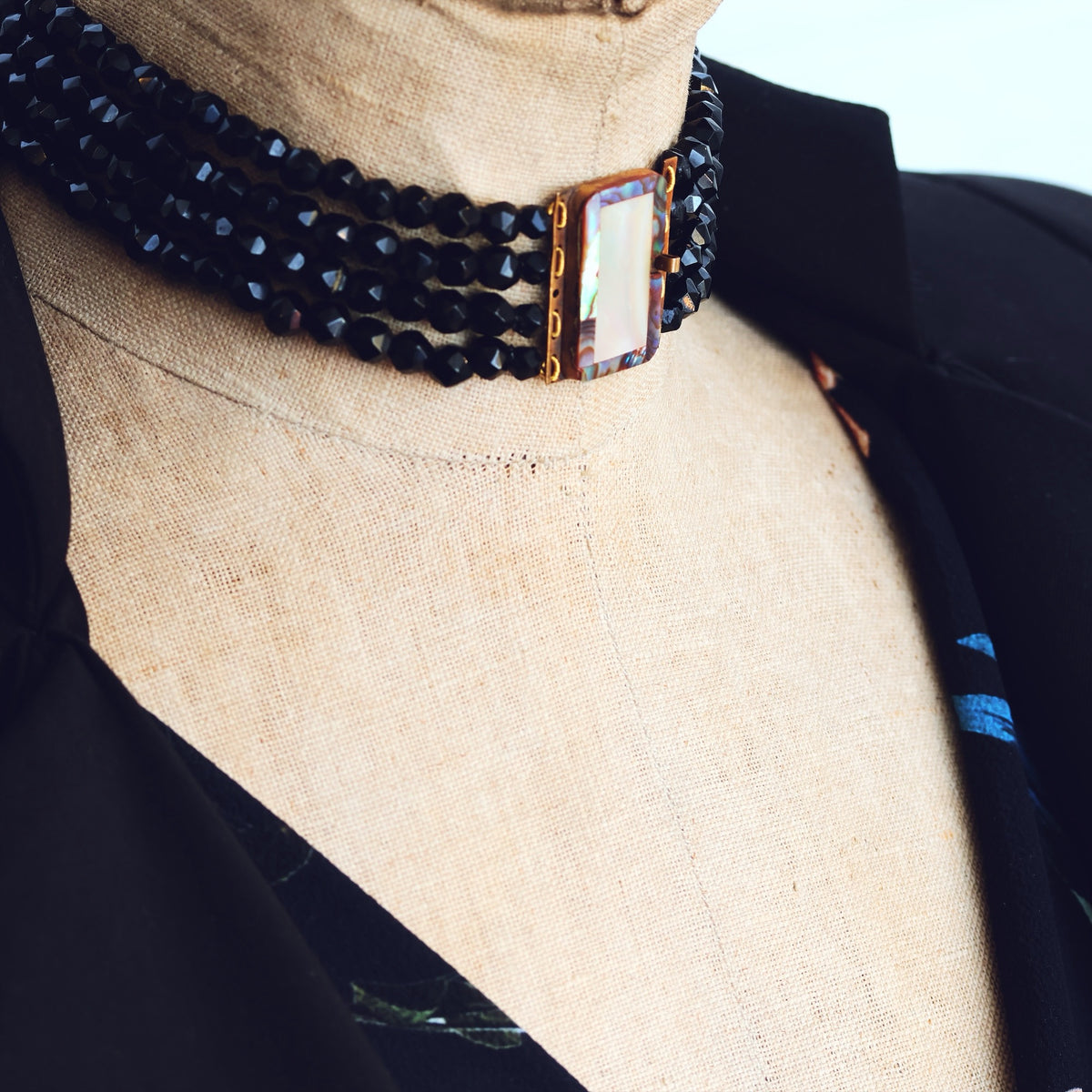 Georgian Gothic! Scarce Whitby Jet Choker Necklace