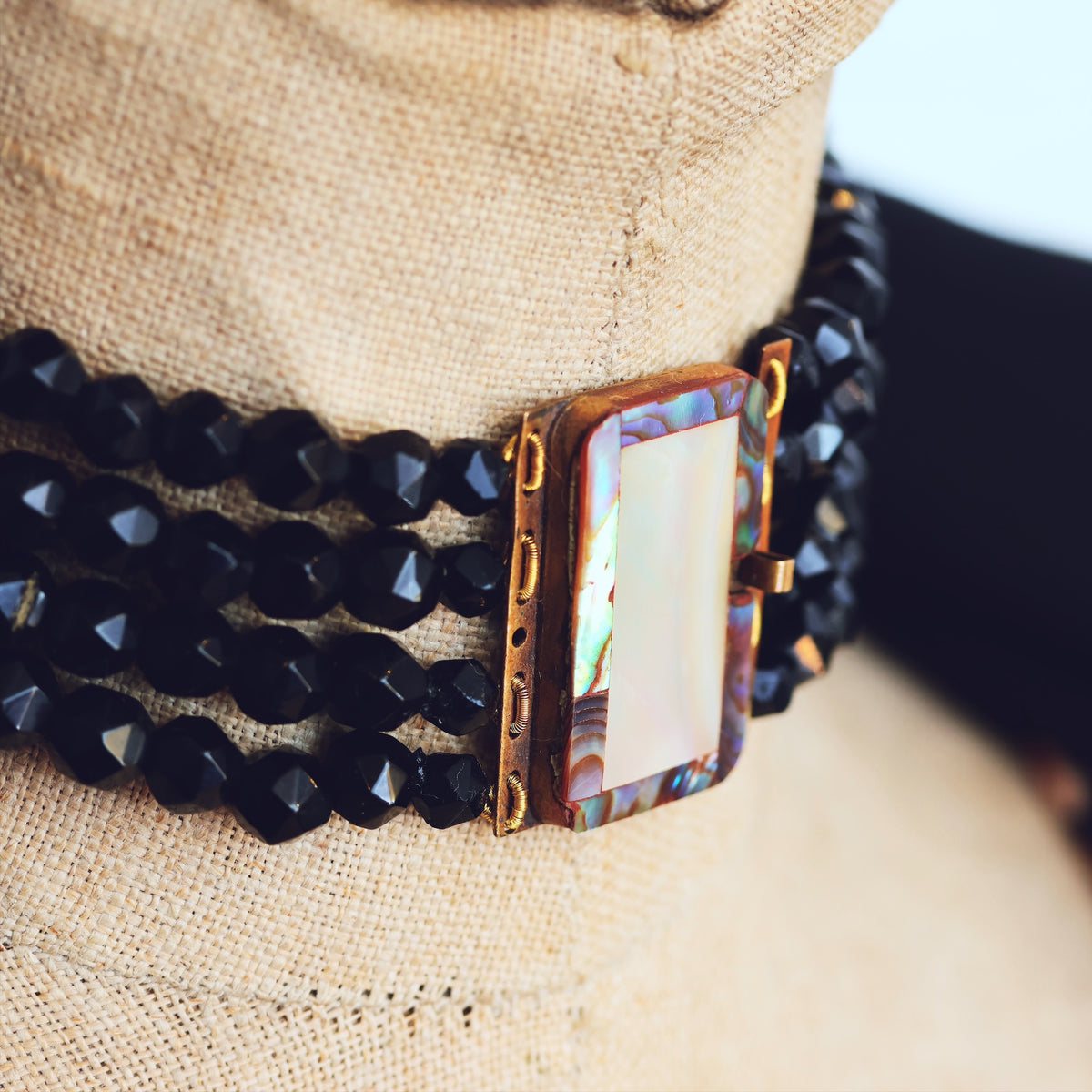 Georgian Gothic! Scarce Whitby Jet Choker Necklace