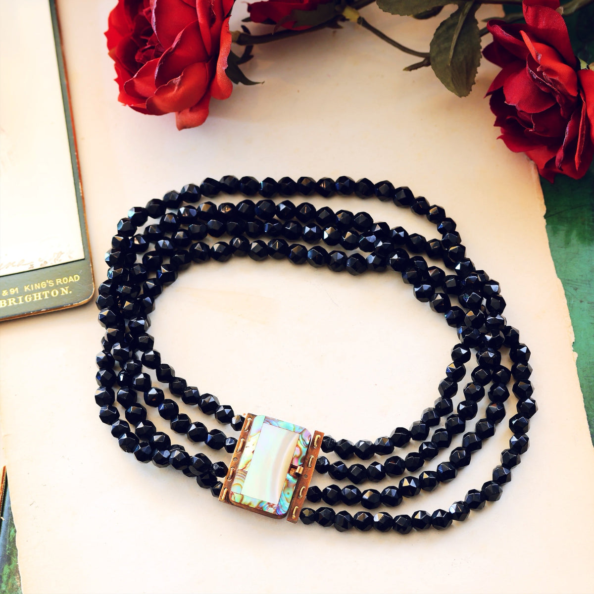 Georgian Gothic! Scarce Whitby Jet Choker Necklace