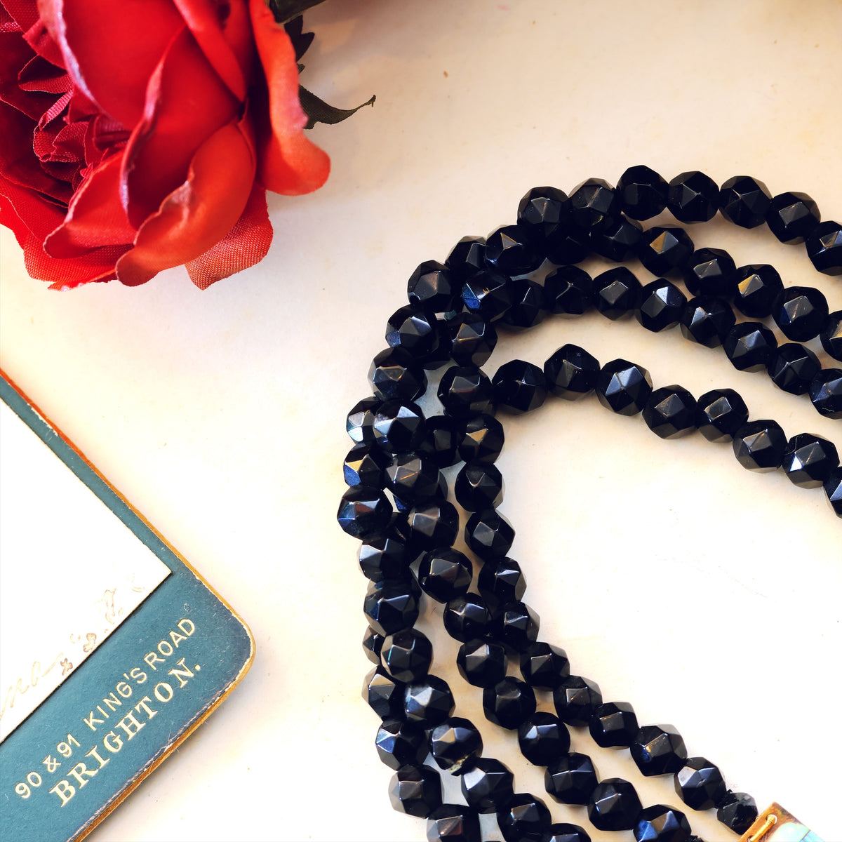 Georgian Gothic! Scarce Whitby Jet Choker Necklace