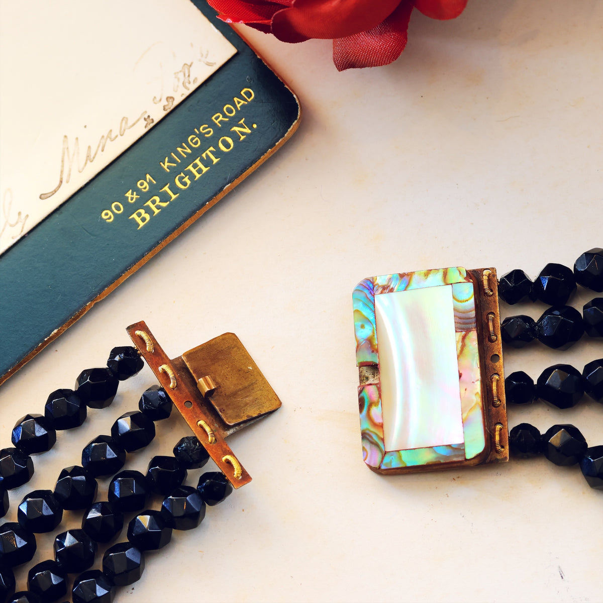 Georgian Gothic! Scarce Whitby Jet Choker Necklace