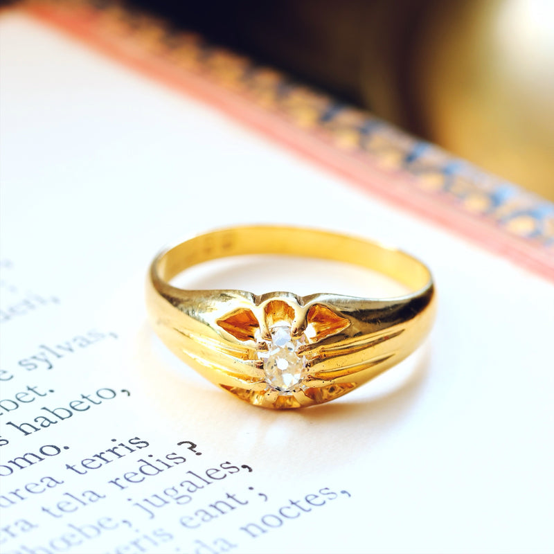 Vintage Gents Date 1929 Old Mine Cut Diamond Ring