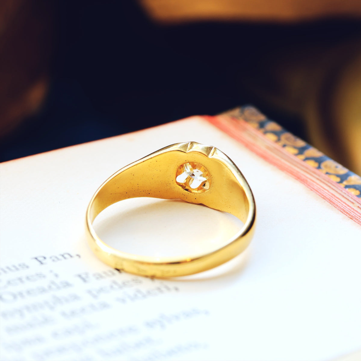 Gents Date 1929 Old Mine Cut Diamond Ring