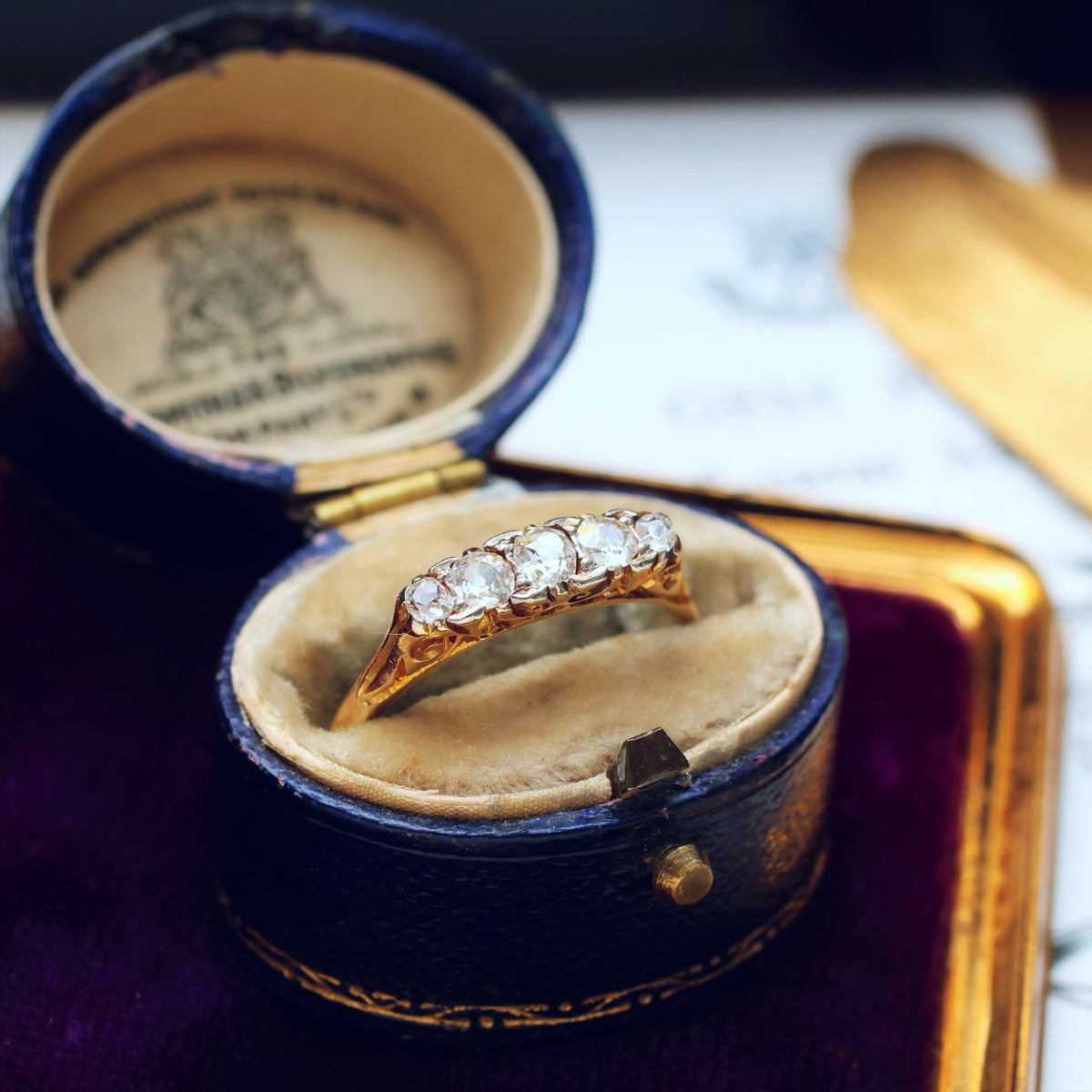 Antique Victorian Diamond Half Hoop Engagement Ring – Fetheray