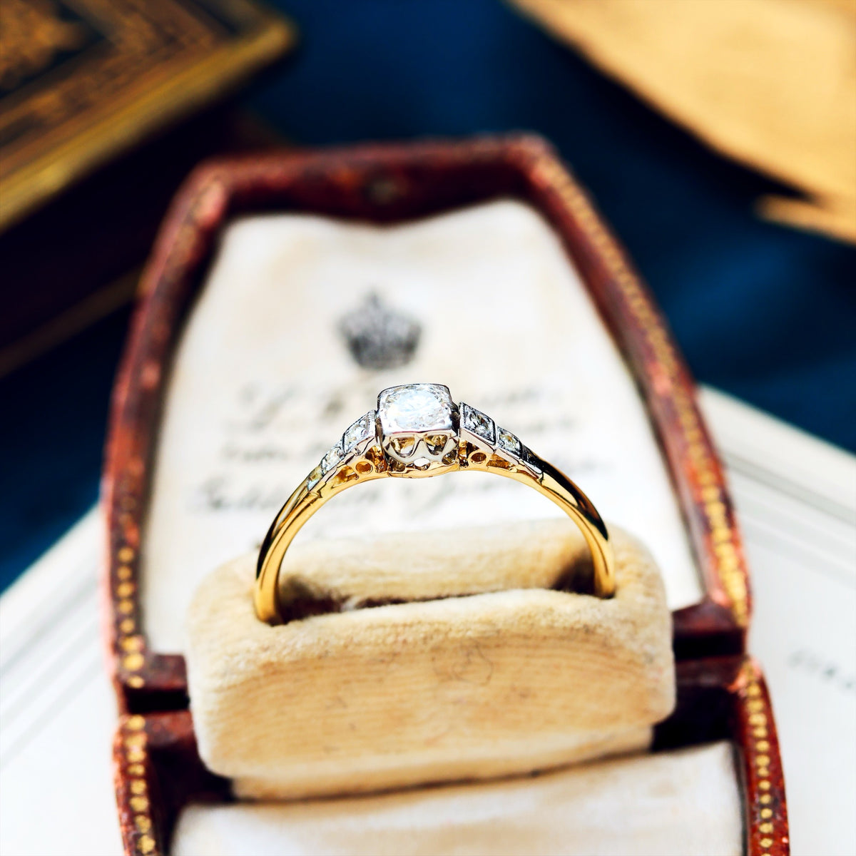 Petite Vintage Diamond Engagement Ring