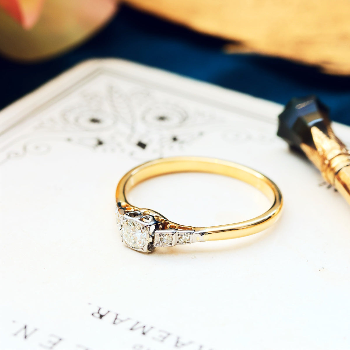 Precious Petite Vintage Diamond Engagement Ring