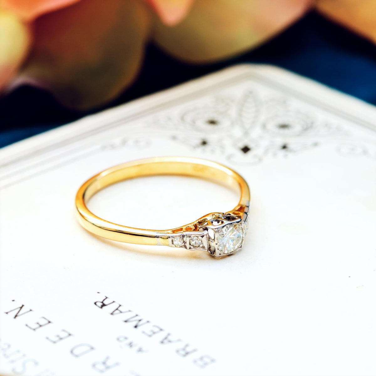 Precious Petite Vintage Diamond Engagement Ring