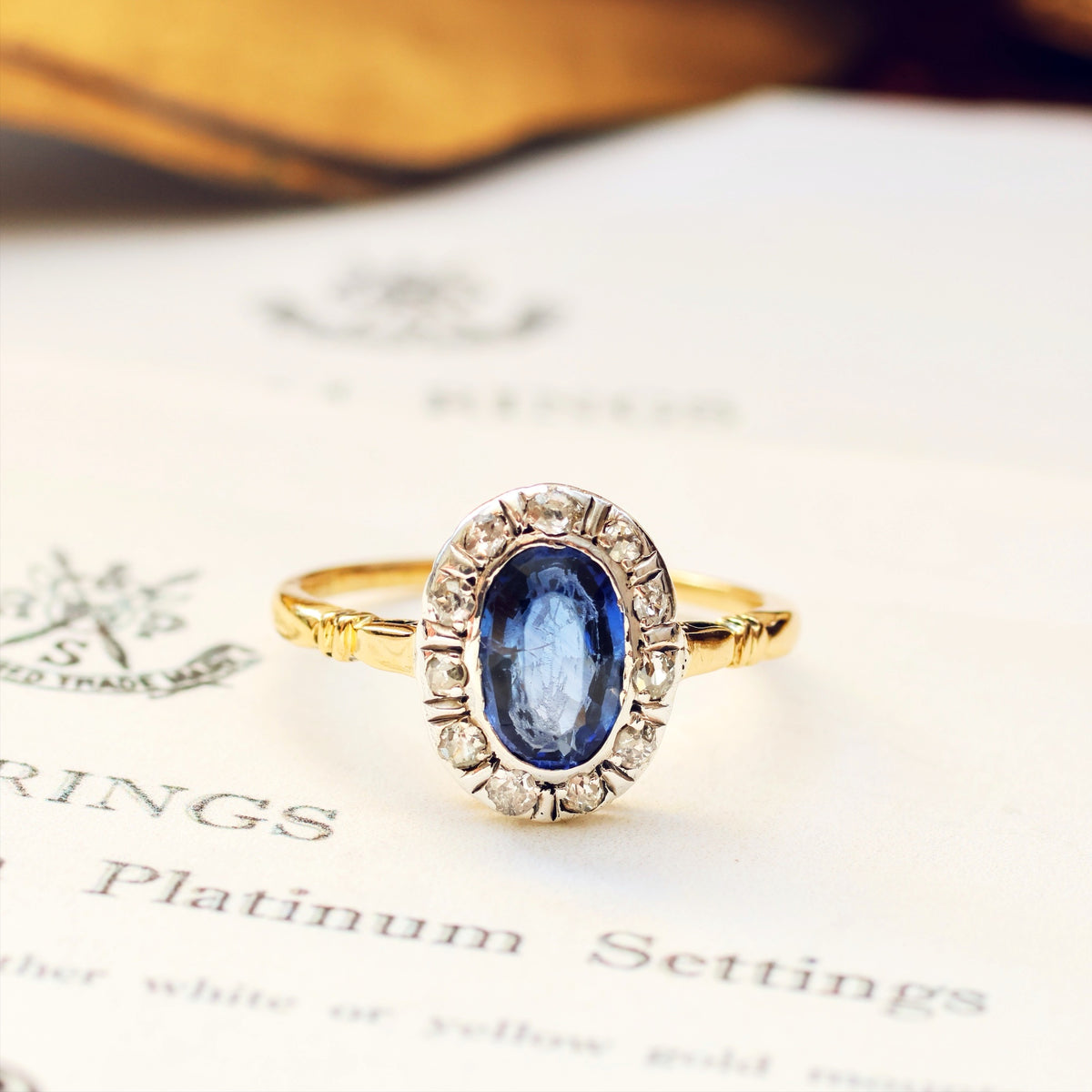 Vintage Sapphire & Diamond Engagement Ring