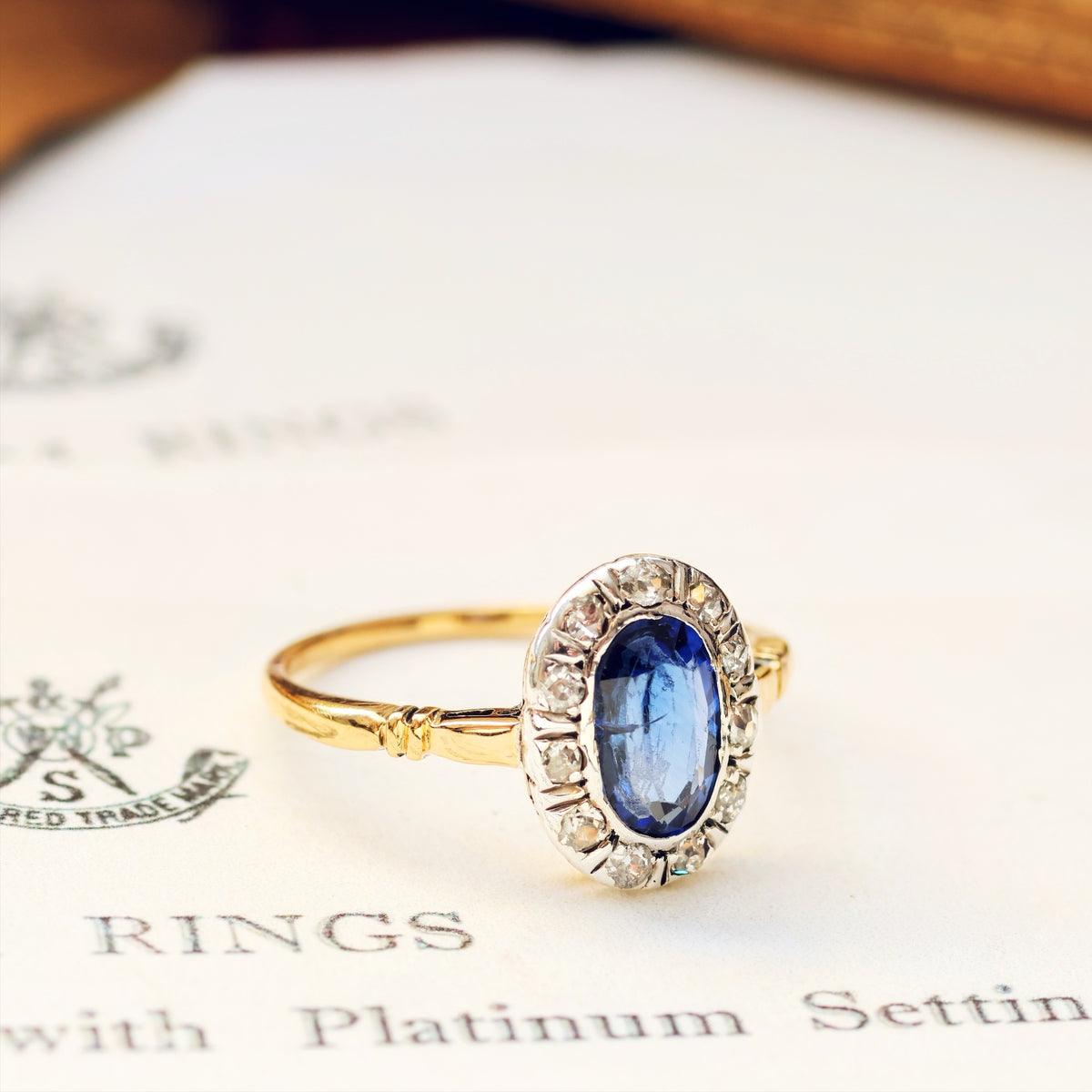 Vintage Sapphire & Diamond Engagement Ring