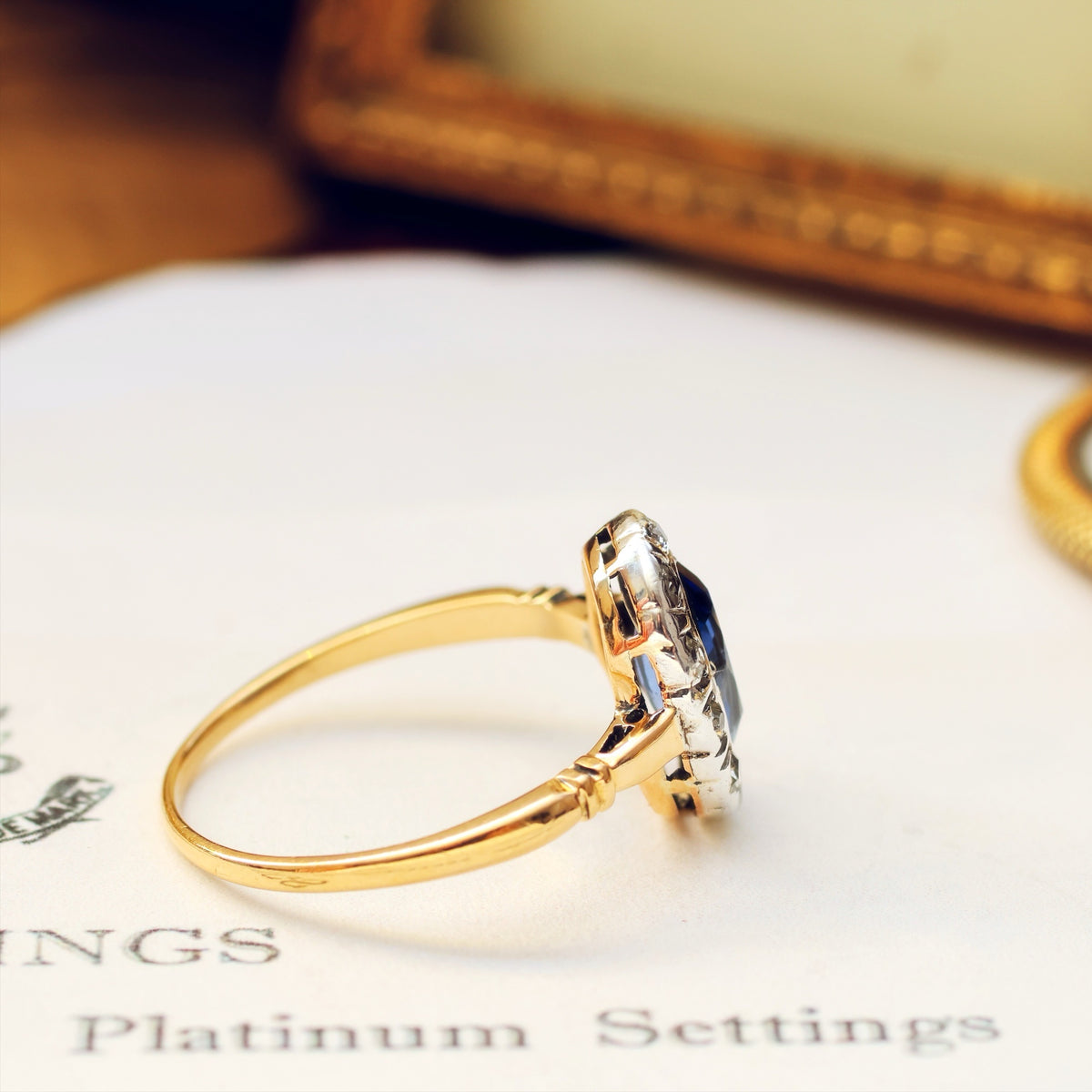 Vintage Sapphire & Diamond Engagement Ring