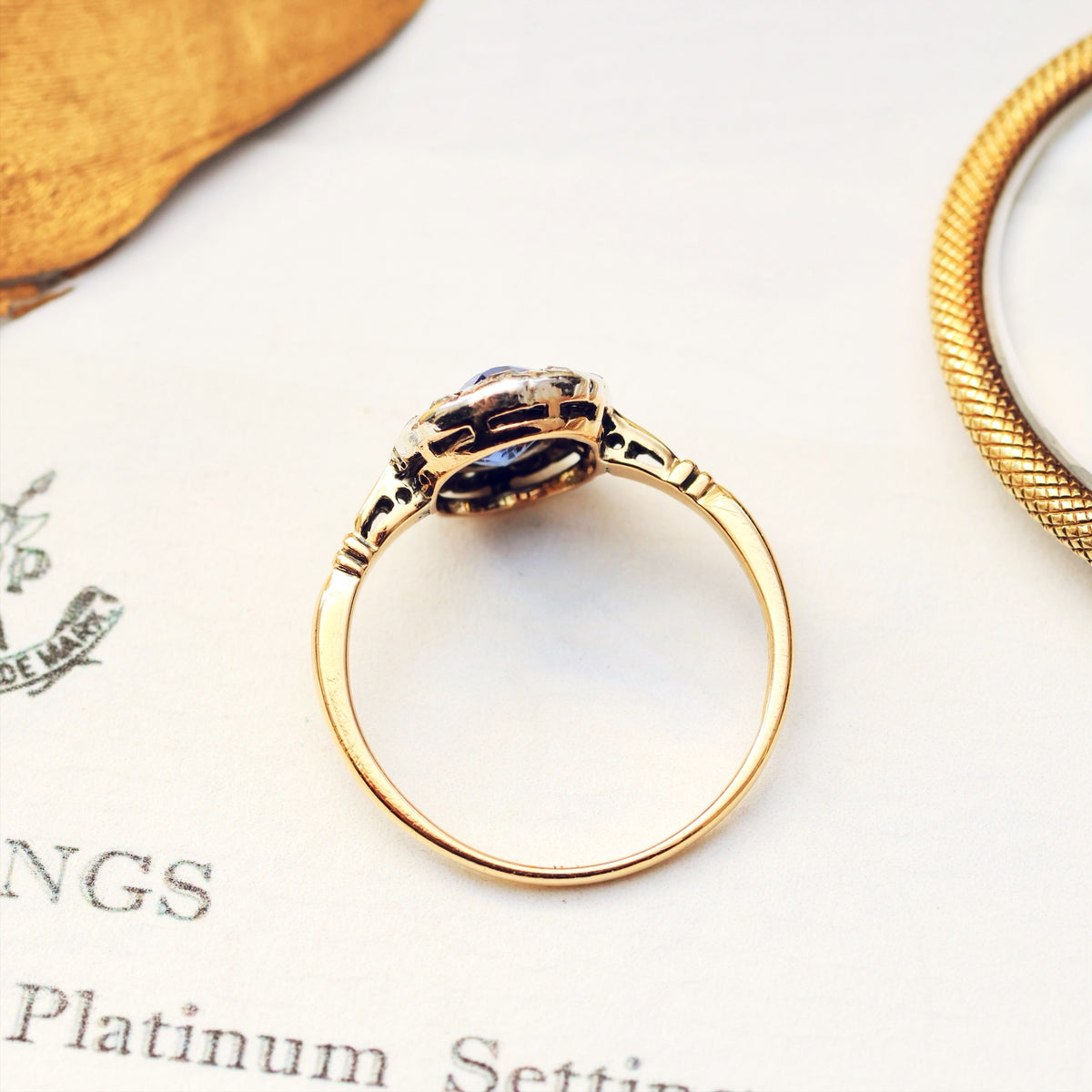 Vintage Sapphire & Diamond Engagement Ring
