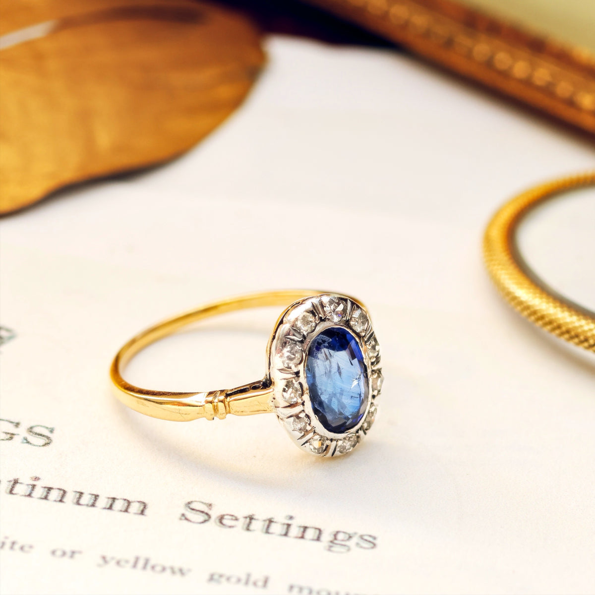 Vintage Sapphire & Diamond Engagement Ring