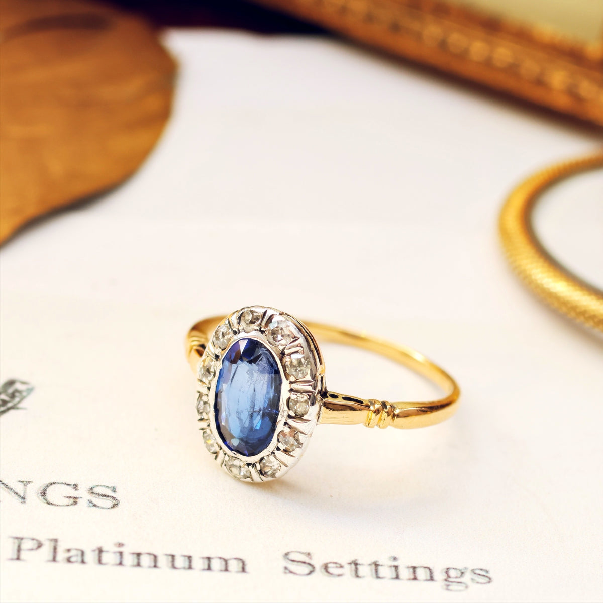 Vintage Sapphire & Diamond Engagement Ring
