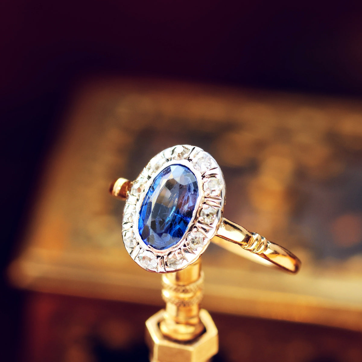 Vintage Sapphire & Diamond Engagement Ring