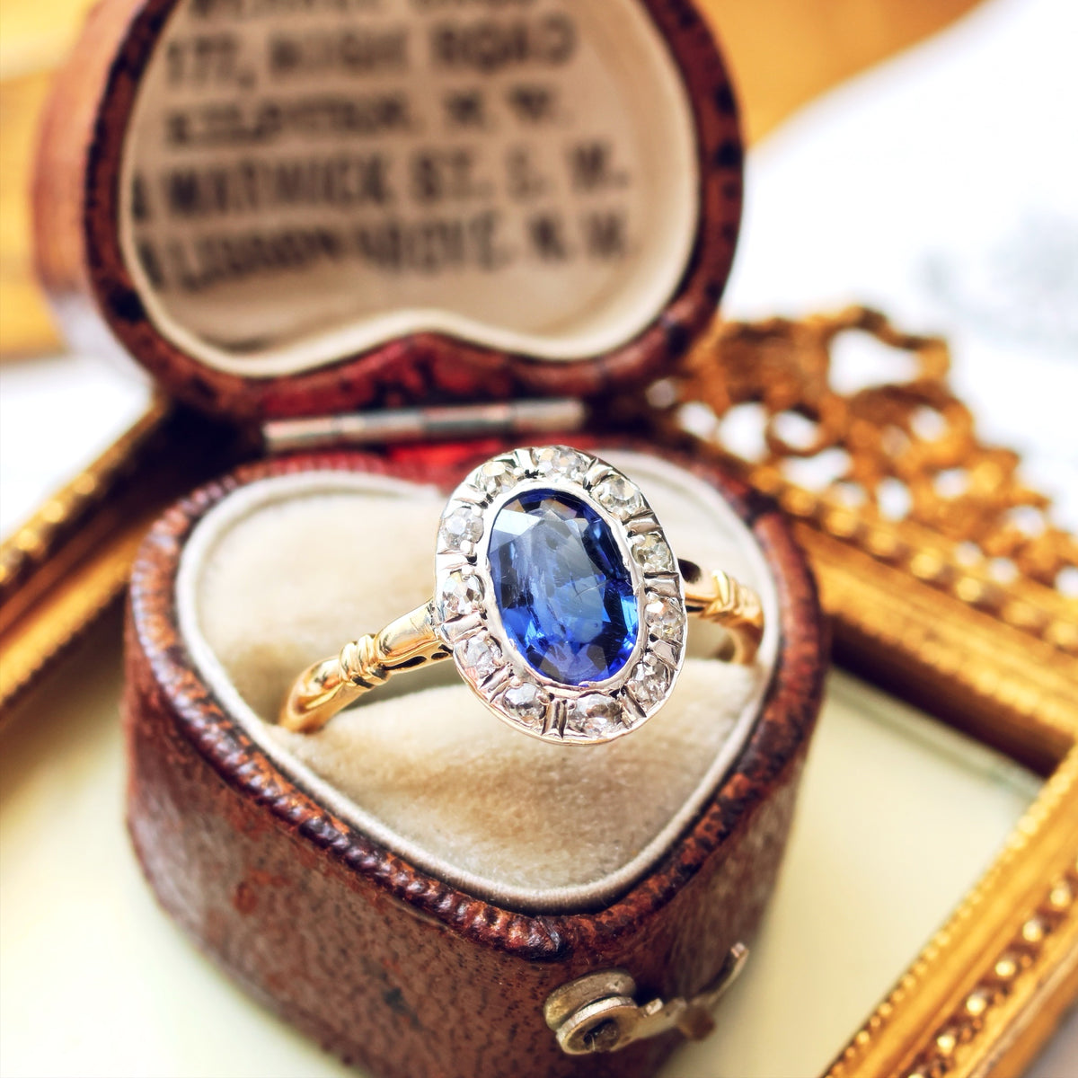 Vintage Sapphire & Diamond Engagement Ring