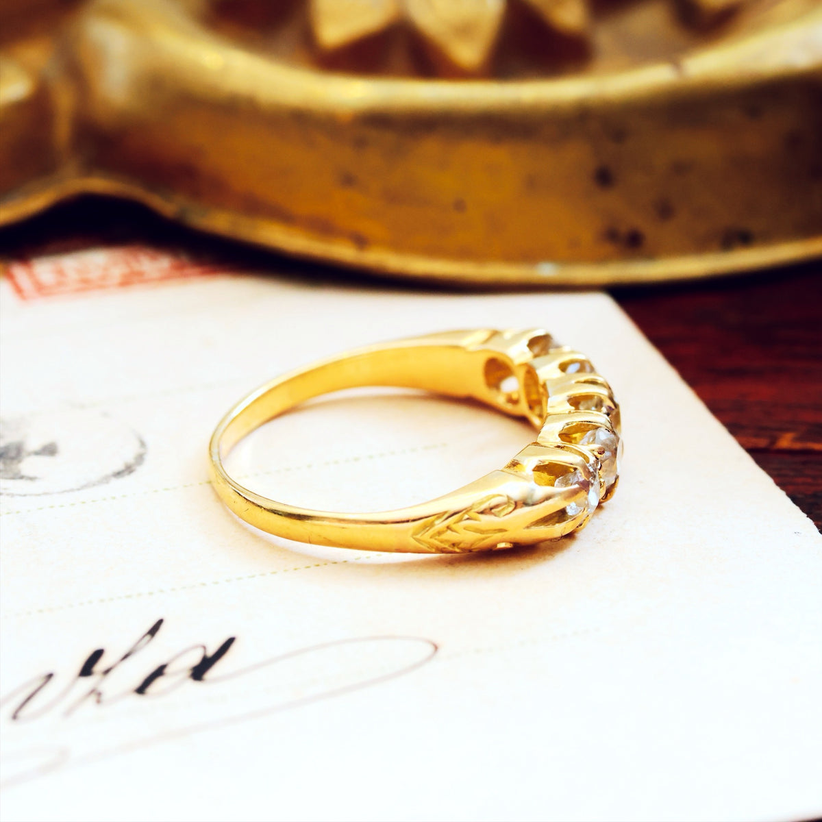 Splendid Antique Five Stone Diamond Engagement Ring