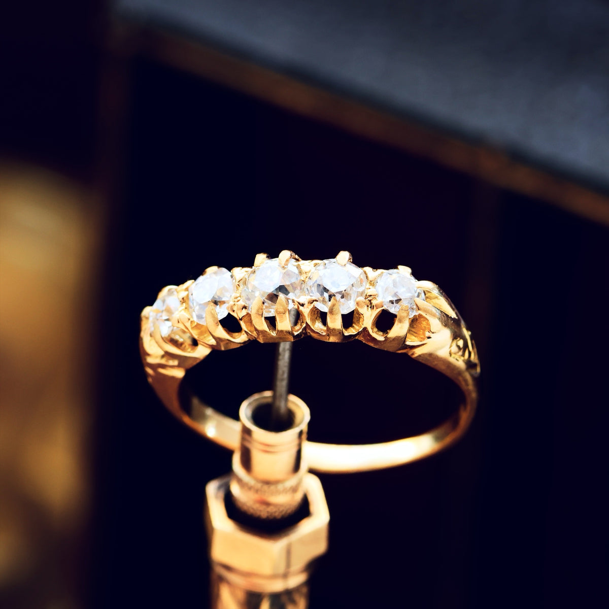 Splendid Antique Five Stone Diamond Engagement Ring