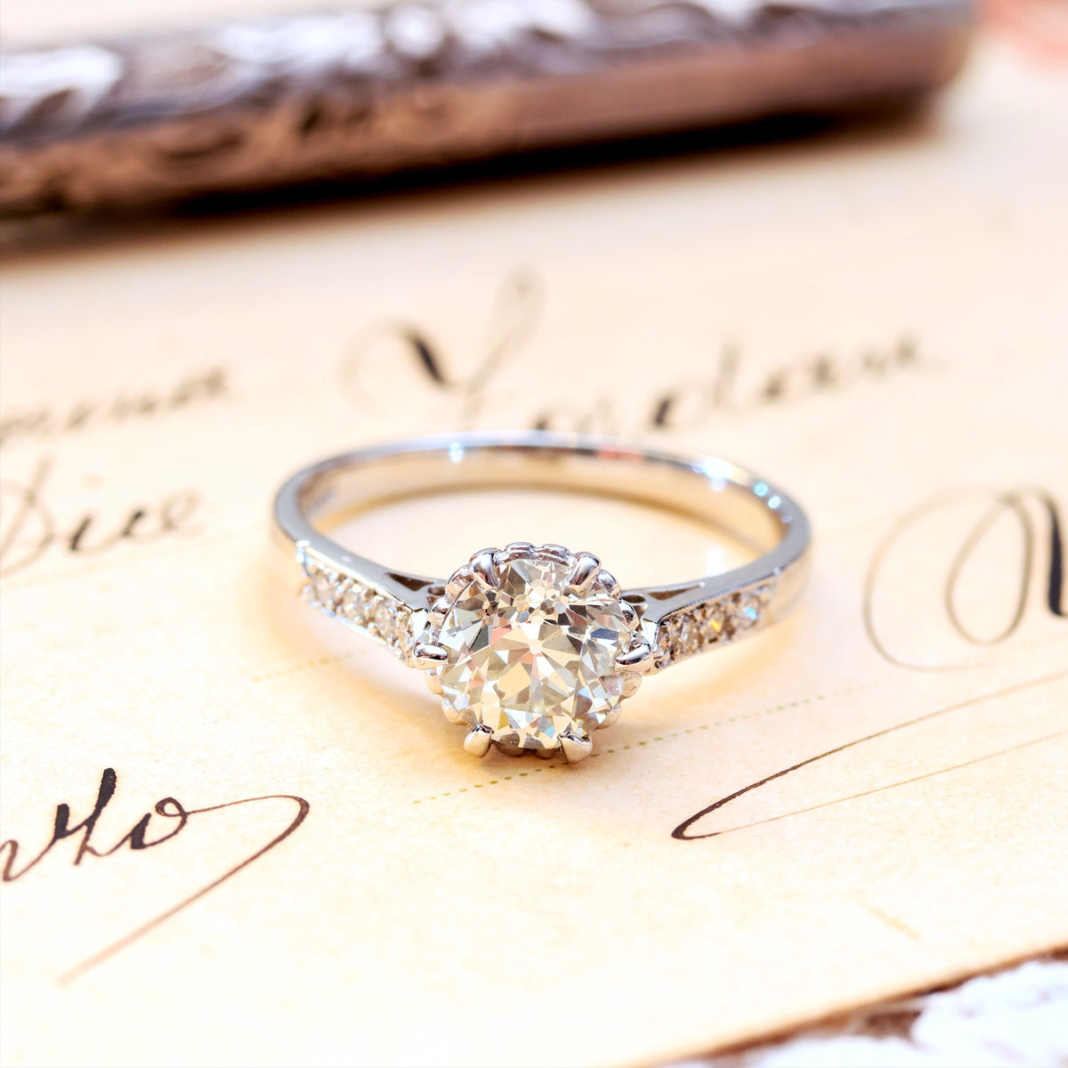 Certificated Vintage 1.11ct Diamond Engagement Ring