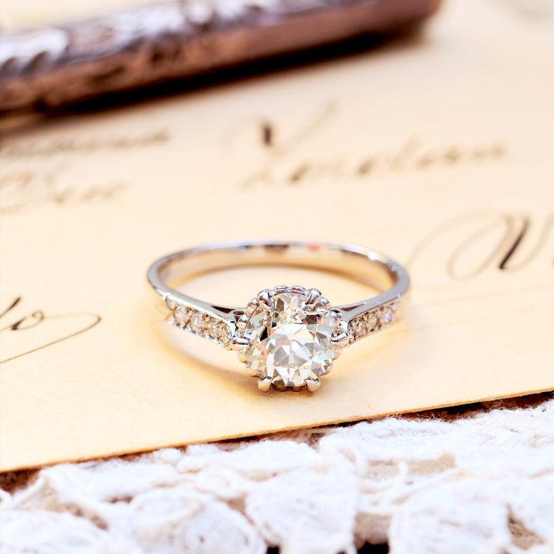 Certificated Vintage 1.11ct Diamond Engagement Ring