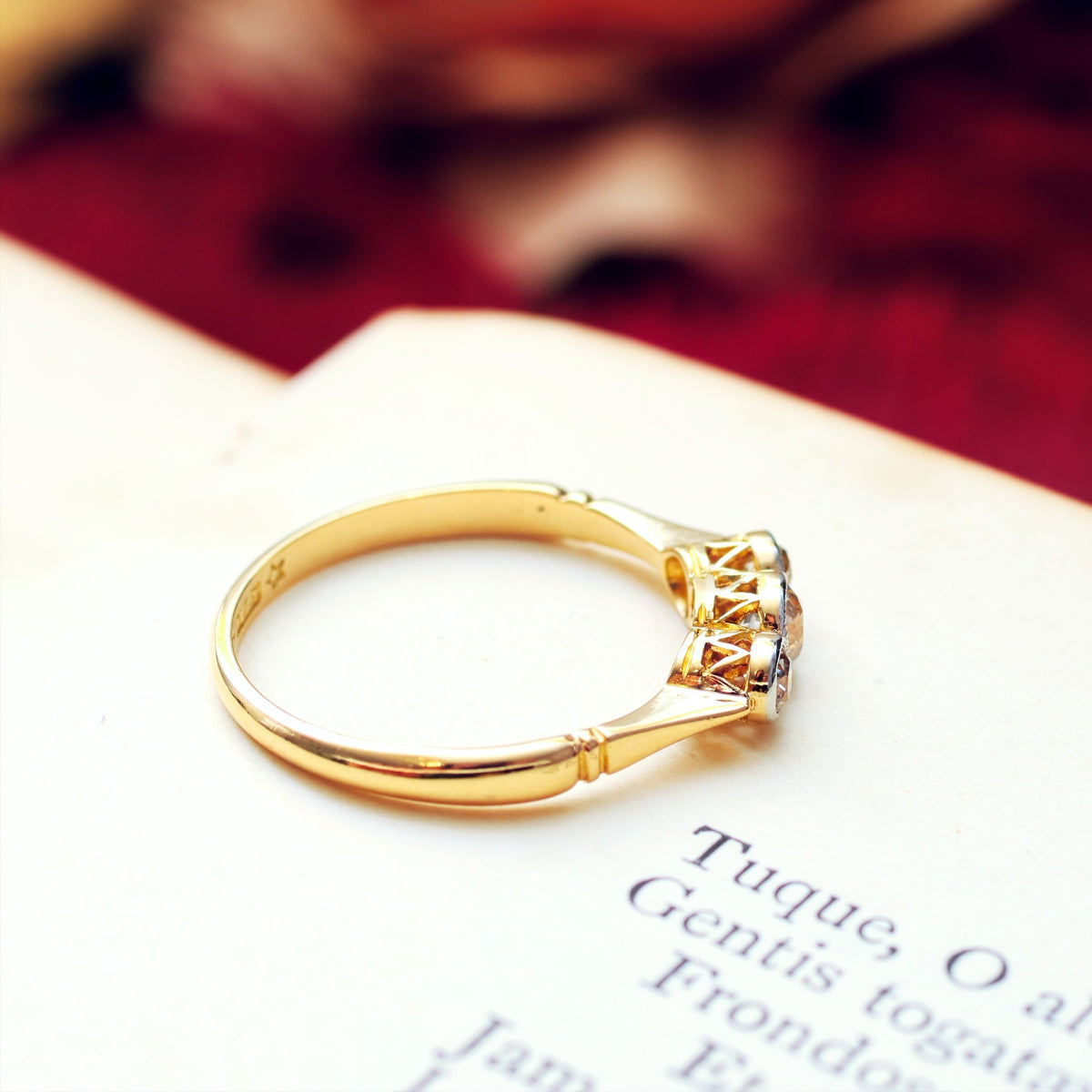 Vintage 1920's Diamond Trilogy Engagement Ring