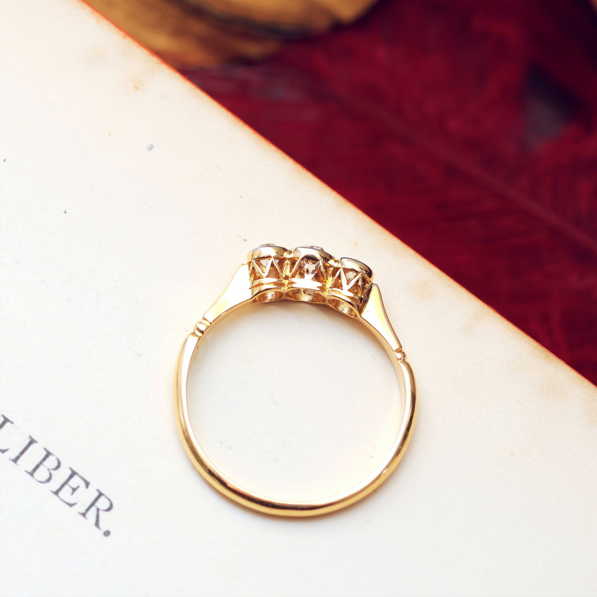 Vintage 1920's Diamond Trilogy Engagement Ring