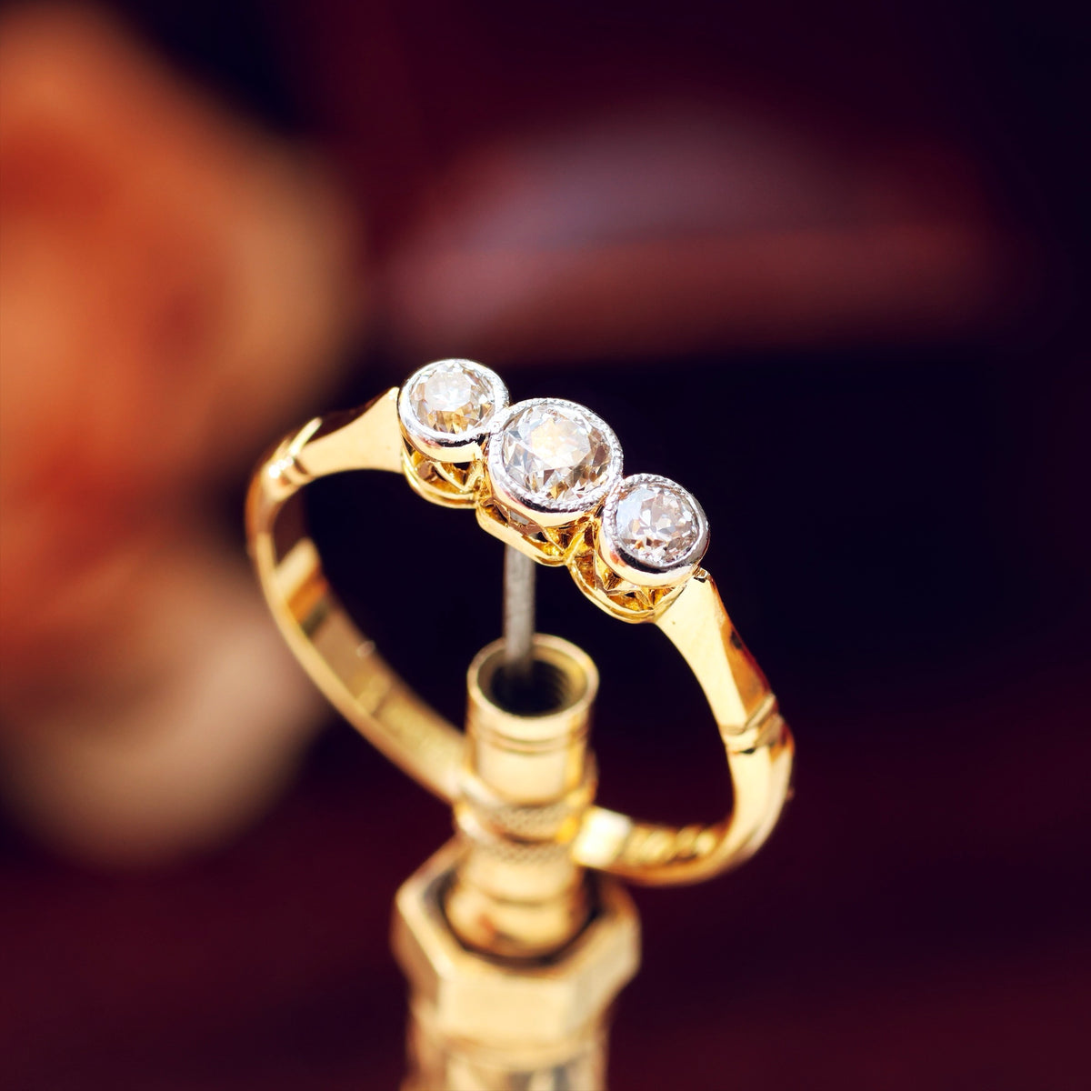 Vintage 1920's Diamond Trilogy Engagement Ring