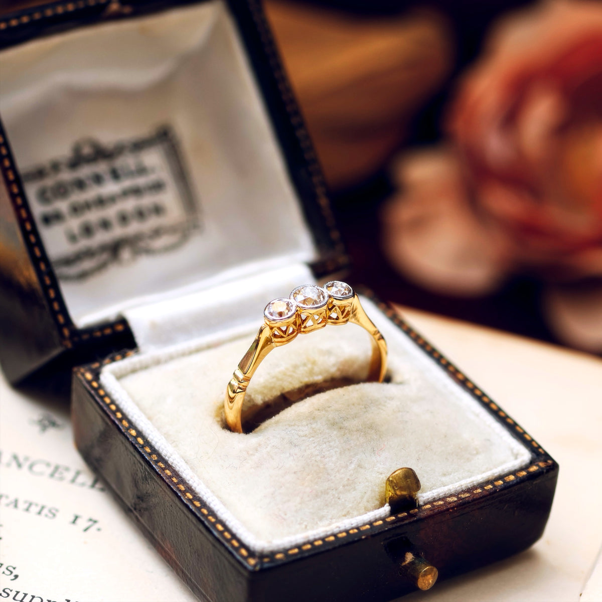 Vintage 1920's Diamond Trilogy Engagement Ring