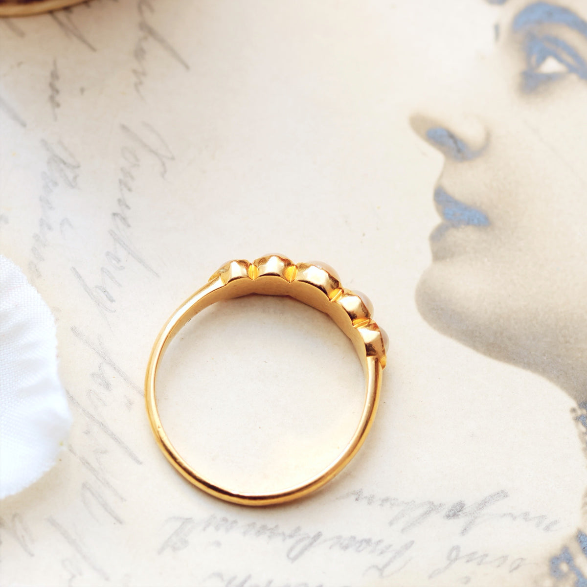 Antique Victorian Natural Pearl Band Ring