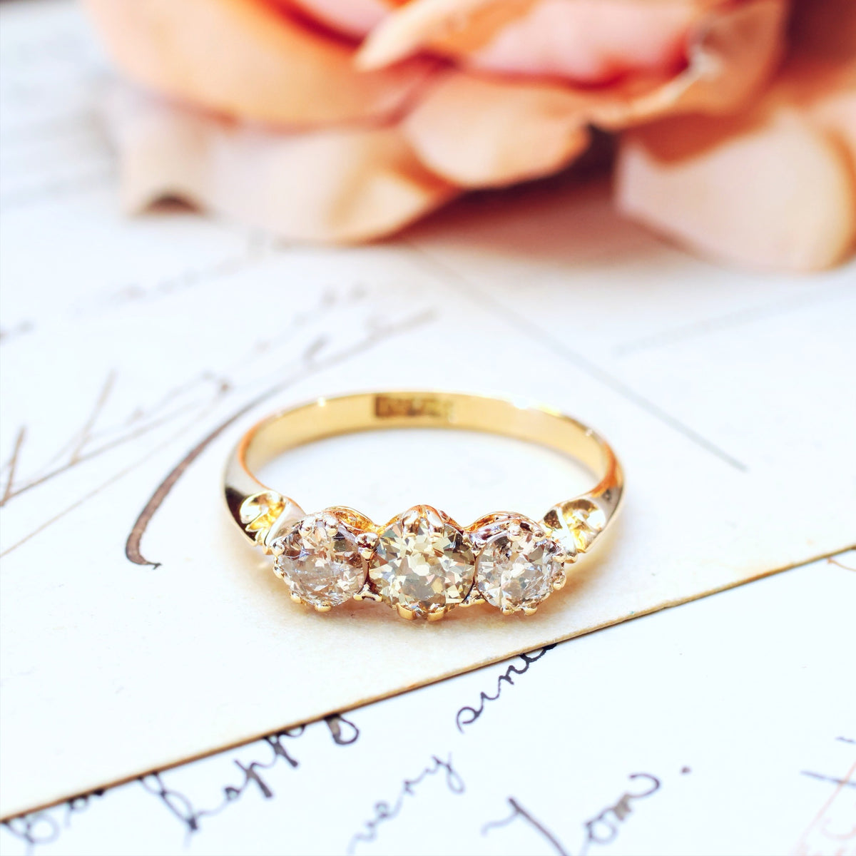 Antique Diamond Trilogy Engagement Ring