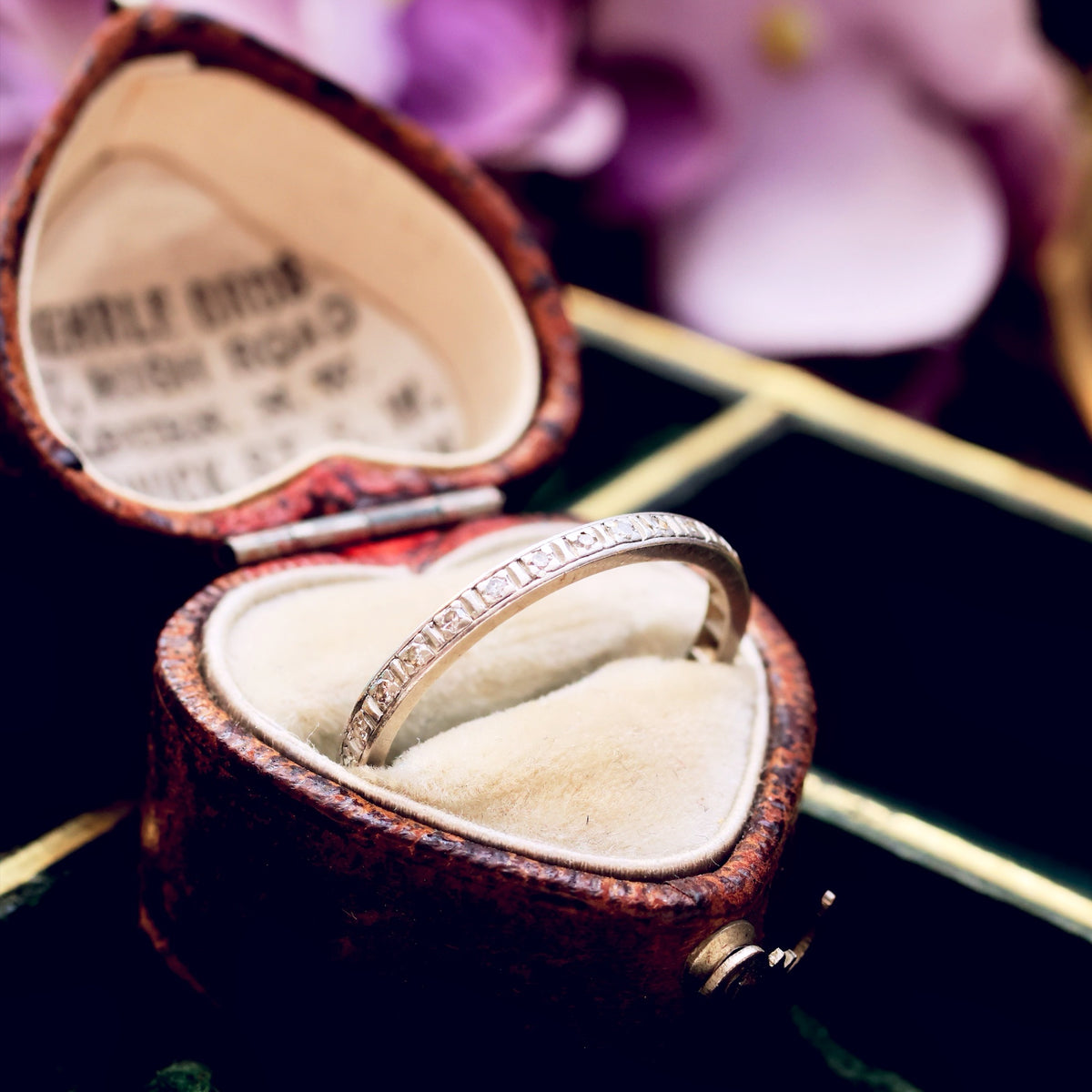 Slim Size 'O' Vintage Platinum Diamond Eternity Ring