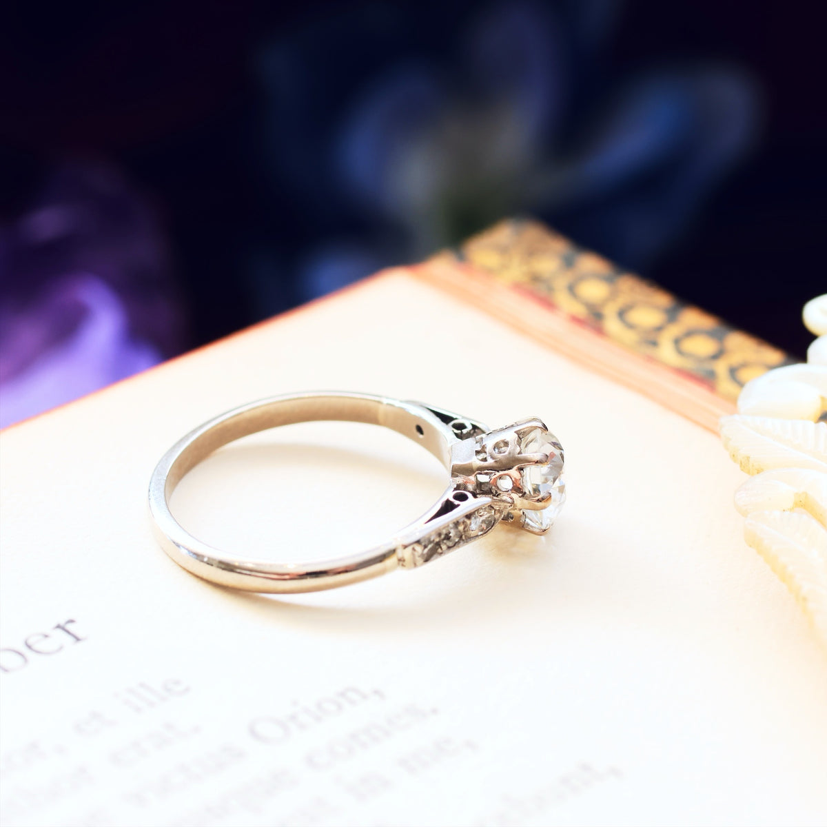Fabulous Certificated Vintage 1.25ct Diamond Engagement Ring