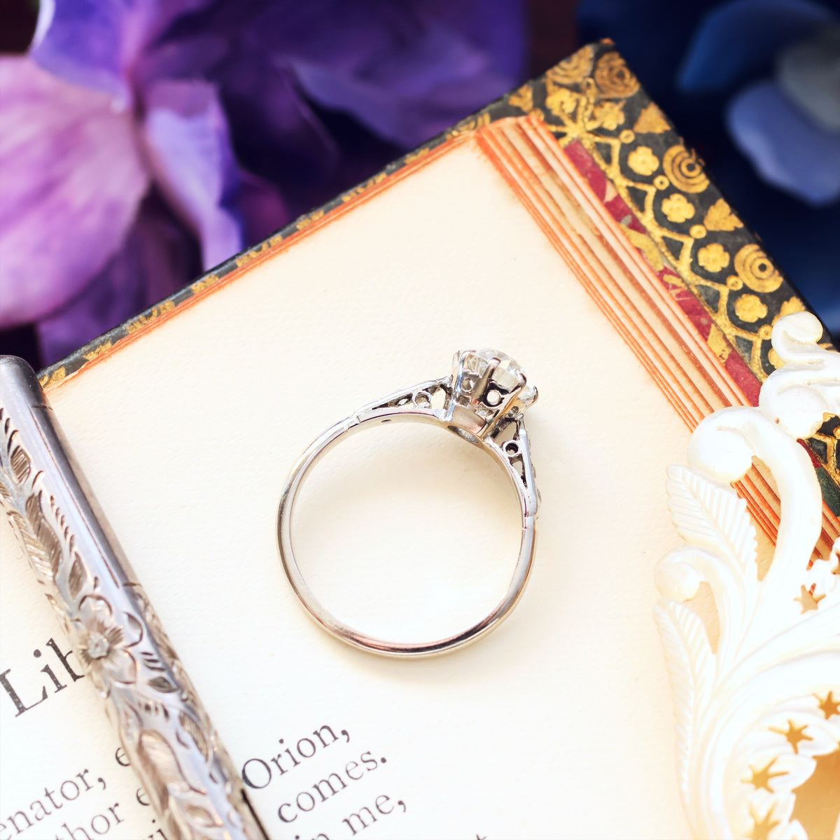 Fabulous Certificated Vintage 1.25ct Diamond Engagement Ring