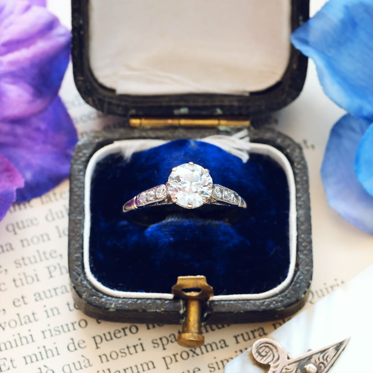 Fabulous Certificated Vintage 1.25ct Diamond Engagement Ring
